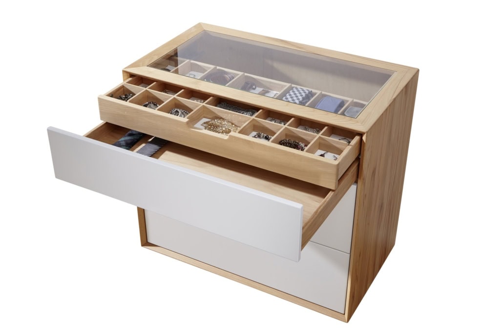 Kirchner Kommode Vitro in Kernbuche mit Glasplatte