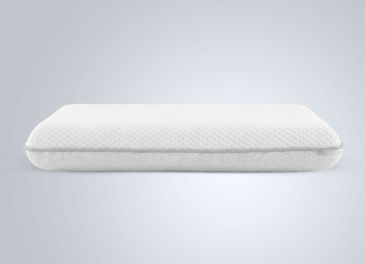 SleepEngine POD von Cambridge Sleep Sciences in Frontansicht, flaches Klangmodul im weißen Bezug